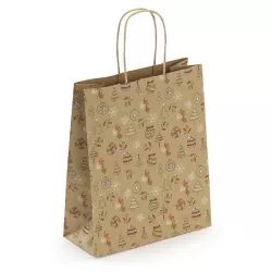 Sac cadeau festif en papier kraft recyclable
