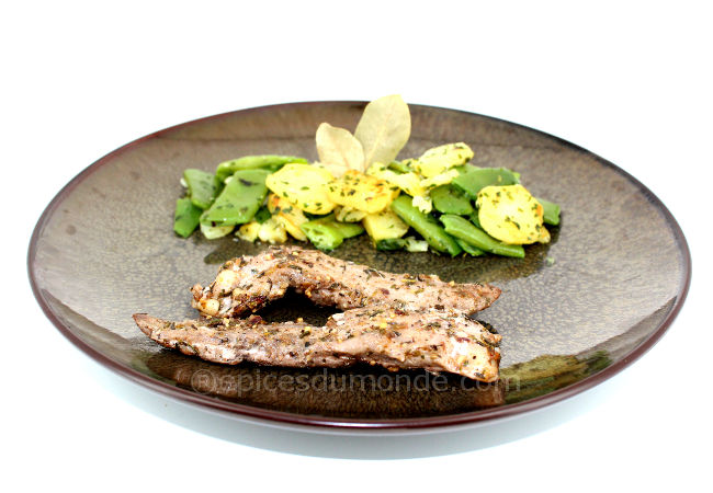 recette aiguillettes de canard aux épices cajun pommes de terre et haricots plats - copyright épices du monde