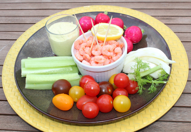 Dip au curry, crevettes et crudités - recettes - épices du monde